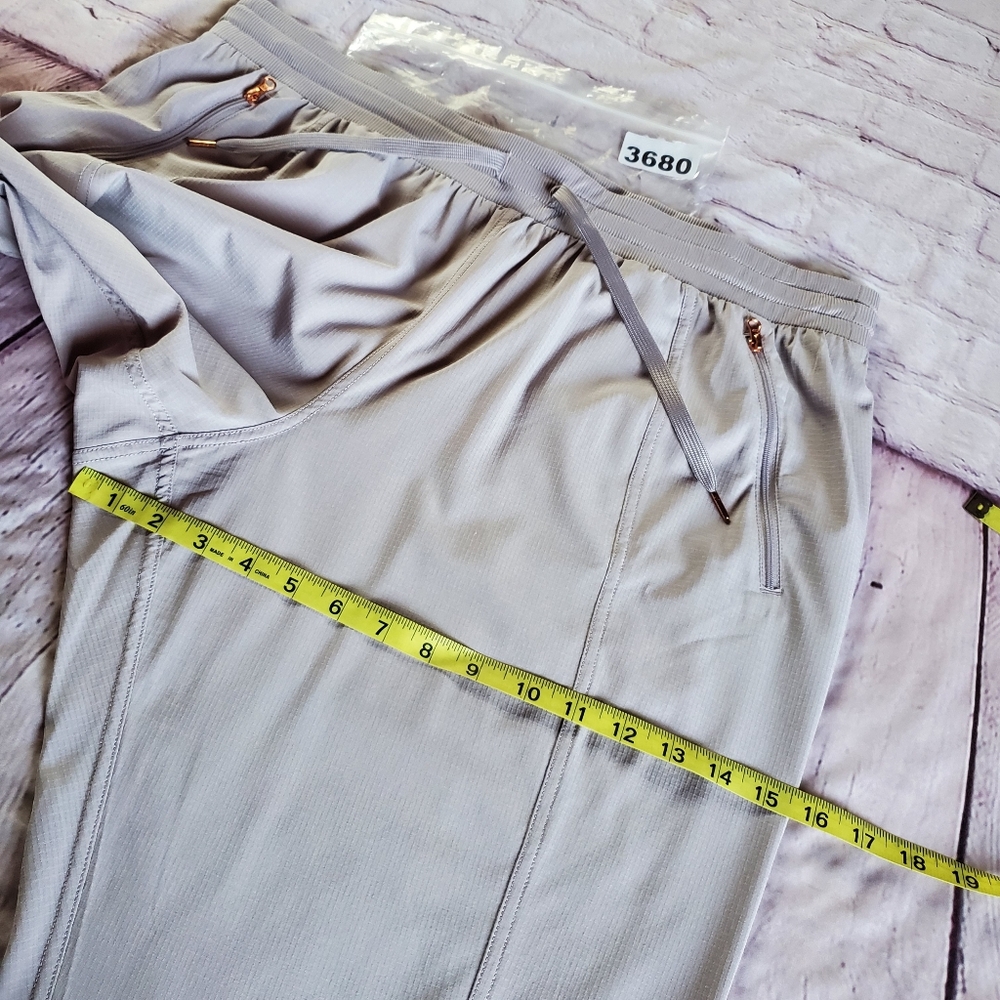 Lightweight Jogger Pants Pull-on Elastic Waist Zip Pockets Drawstring Nylon 2XL - Picture 10 of 11